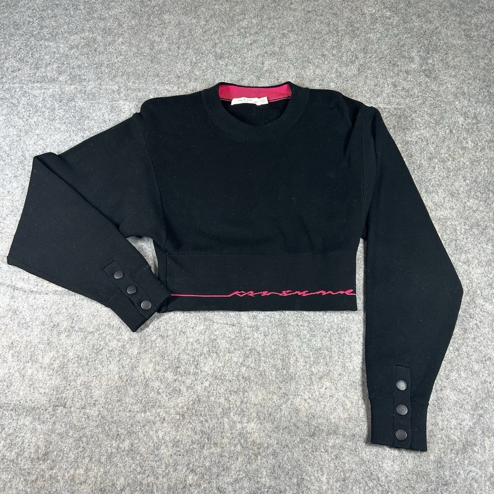 Rag & Bone Sweater Women's XS Shanon Cropped Top Black